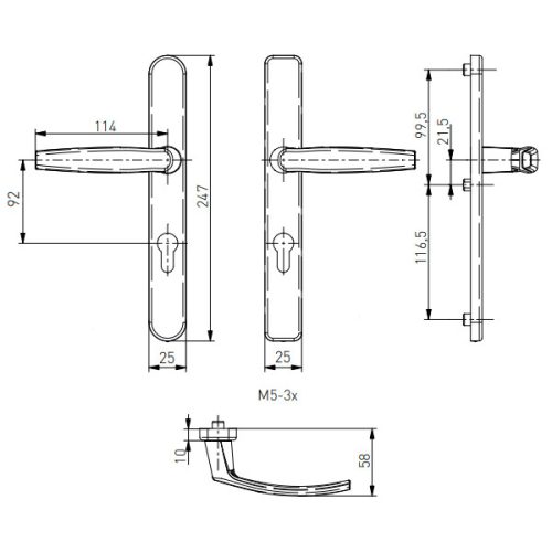 Victory II ajtókilincs 25/92/3 fehér keskeny