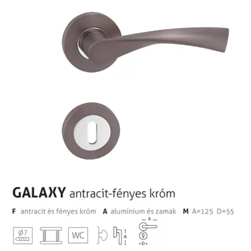 Megszűnő! Galaxy antracit-króm rozettás PZ