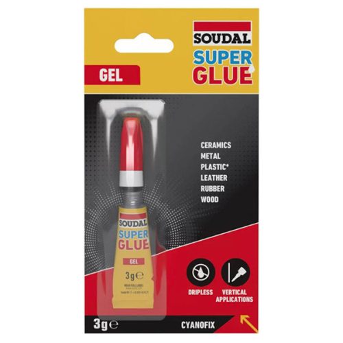 Soudal Cyanofix szupergyors GÉL, oldószer mentes pillanatragasztó 3 g