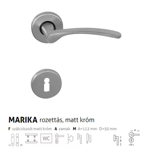 Megszűnő! Marika matt króm rozettás PZ