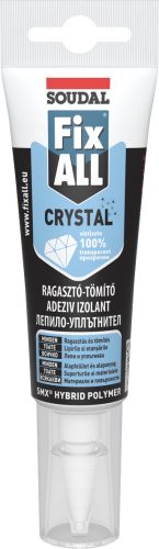 Soudal Fix All Crystal 100 %-ban kristálytiszta, SMX hibrid polimer tömítő-ragasztó 125 ml
