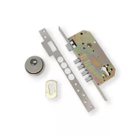   AMIG 110 cilinderes bevésőzár 50/85 szögletes előlappal + pajzs