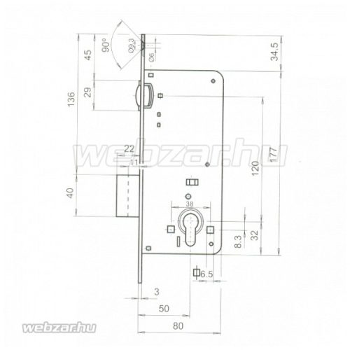 TITÁN 811/50 görgős bevésőzár DM50