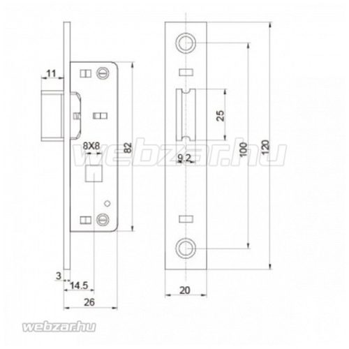 ANBO 1201 kilincses csapdazár DM15