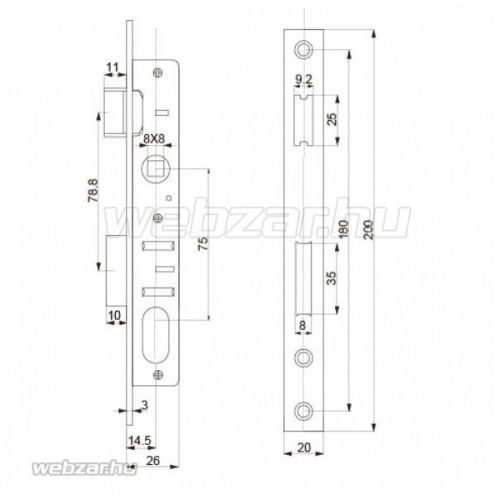 ANBO 1203 portálzár DM15 + ovál. betét 27/27