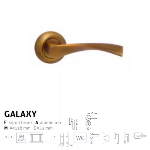 Megszűnő! Galaxy súrolt bronz rozettás PZ