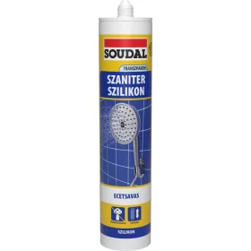   Soudal Szaniter szilikon Ecetsavas és fungicid tartalmú szilikon átlátszó 280ml (103217, 153418)