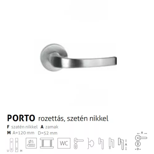 Megszűnő! Porto szatén nikkel rozettás PZ