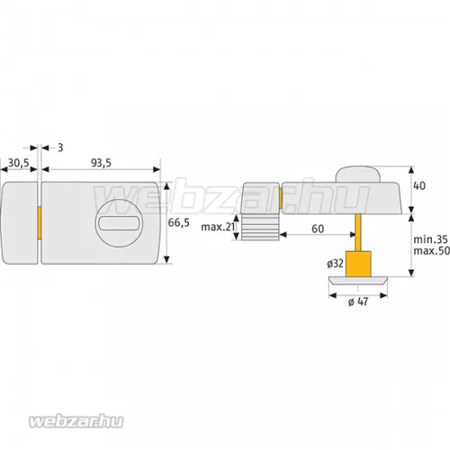 Abus 2110 másodzár Fehér
