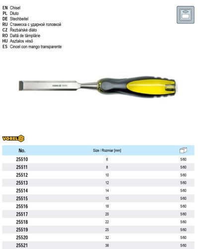 Vorel 25517 asztalos véső 20mm