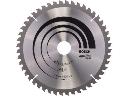 BOSCH Fűrésztárcsa fához 210 x 30 x 2,0 mm / 48T Optiline Wood ATB / N 2608640430