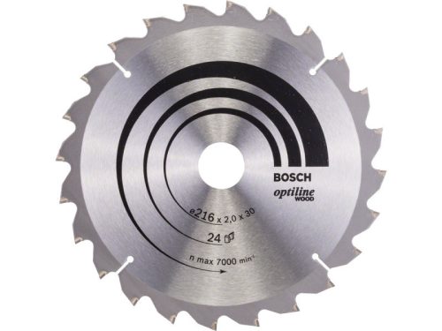 BOSCH Fűrésztárcsa fához 216 x 30 x 2,0 mm / 24T Optiline Wood ATB / N 2608640431