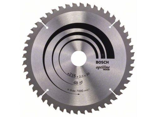 BOSCH Fűrésztárcsa fához 216 x 30 x 2,0 mm / 48T Optiline Wood ATB 2608640432