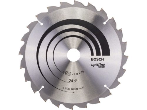 BOSCH Fűrésztárcsa fához 254 x 30 x 2,0 mm / 24T Optiline Wood ATB / N 2608640434