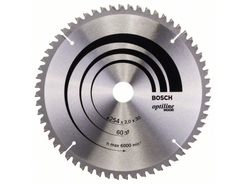 BOSCH Fűrésztárcsa fához 254 x 30 x 2,0 mm / 60T Optiline Wood ATB 2608640436
