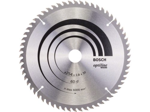 BOSCH Fűrésztárcsa fához 254 x 30 x 2,8 mm / 60T Optiline Wood ATB 2608640444