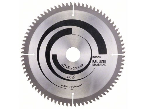 BOSCH Fűrésztárcsa univerzális 216 x 30 x 2,5 mm / 80T MultiMaterial 2608640447
