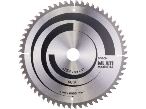 BOSCH Fűrésztárcsa univerzális 254 x 30 x 3,2 mm / 60T MultiMaterial HLTCG 2608640449