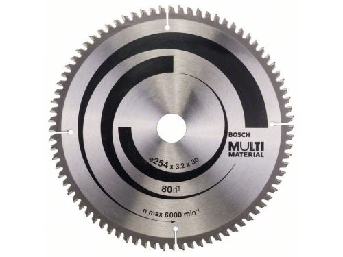 BOSCH Fűrésztárcsa univerzális 254 x 30 x 3,2 mm / 80T MultiMaterial 2608640450