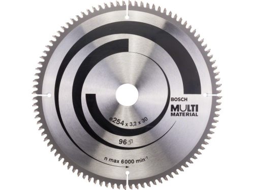BOSCH Fűrésztárcsa univerzális 254 x 30 x 3,2 mm / 96T MultiMaterial HLTCG 2608640451