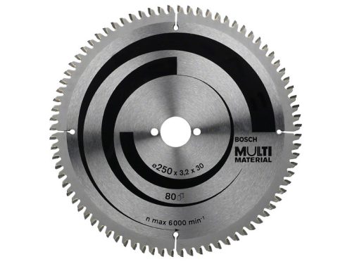 BOSCH Fűrésztárcsa univerzális 250 x 30 x 3,2 mm / 80T MultiMaterial 2608640516