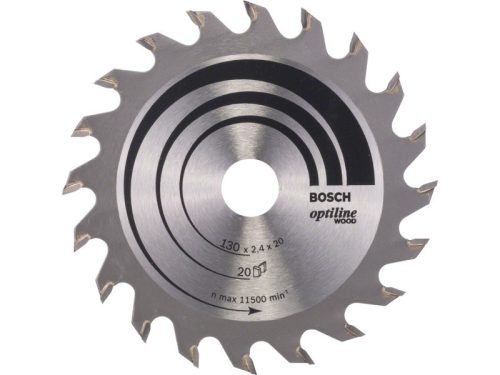 BOSCH Fűrésztárcsa fához 130 x 20/16 x 2,4 mm / 20T Optiline Wood ATB 2608640582