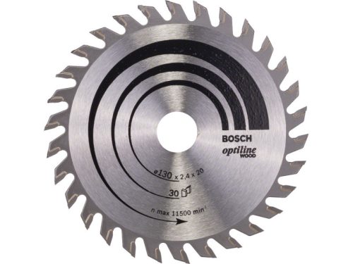 BOSCH Fűrésztárcsa fához 130 x 20/16 x 2,4 mm / 30T Optiline Wood ATB 2608640583