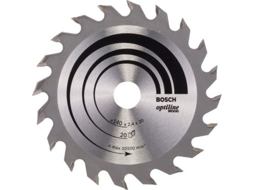 BOSCH Fűrésztárcsa fához 140 x 20/12,7 x 2,4 mm / 20T Optiline Wood ATB 2608640586