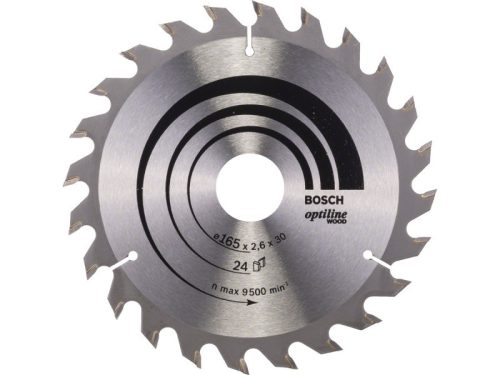 BOSCH Fűrésztárcsa fához 165 x 30/20 x 2,6 mm / 24T Optiline Wood ATB 2608640602