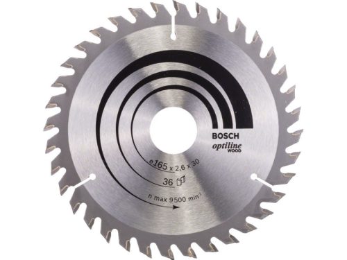 BOSCH Fűrésztárcsa fához 165 x 30/20 x 2,6 mm / 36T Optiline Wood ATB 2608640603
