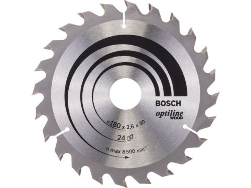 BOSCH Fűrésztárcsa fához 180 x 30/20 x 2,6 mm / 24T Optiline Wood ATB 2608640608