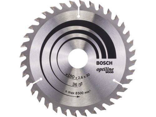 BOSCH Fűrésztárcsa fához 180 x 30/20 x 2,6 mm / 36T Optiline Wood ATB 2608640609