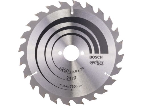 BOSCH Fűrésztárcsa fához 200 x 30 x 2,8 mm / 24T Optiline Wood ATB 2608640618
