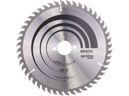 BOSCH Fűrésztárcsa fához 200 x 30 x 2,8 mm / 48T Optiline Wood ATB 2608640620