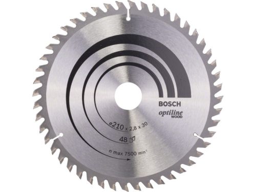 BOSCH Fűrésztárcsa fához 210 x 30 x 2,8 mm / 48T Optiline Wood ATB 2608640623