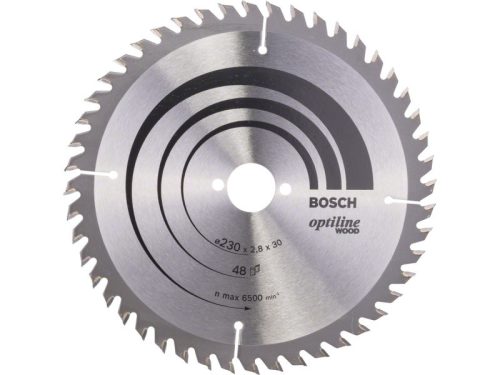 BOSCH Fűrésztárcsa fához 230 x 30 x 2,8 mm / 48T Optiline Wood ATB 2608640629