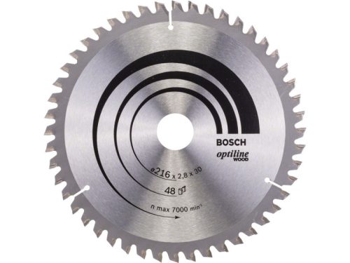 BOSCH Fűrésztárcsa fához 216 x 30 x 2,8 mm / 48T Optiline Wood ATB / N 2608640641