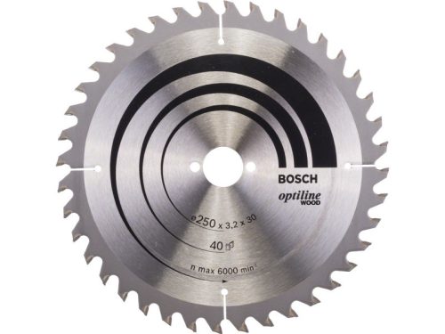 BOSCH Fűrésztárcsa fához 250 x 30 x 3,2 mm / 40T Optiline Wood ATB / UW 2608640670