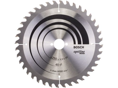 BOSCH Fűrésztárcsa fához 250 x 30 x 3,2 mm / 40T Optiline Wood ATB 2608640728