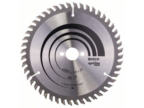 BOSCH Fűrésztárcsa fához 160 x 20/16 x 2,6 mm / 48T Optiline Wood ATB 2608640732