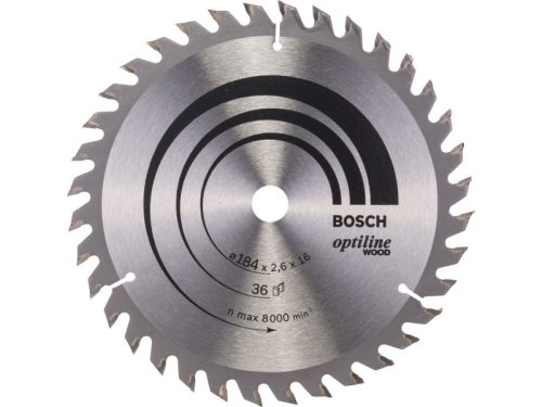 BOSCH Fűrésztárcsa fához 184 x 16 x 2,6 mm / 36T Optiline Wood ATB 2608640818