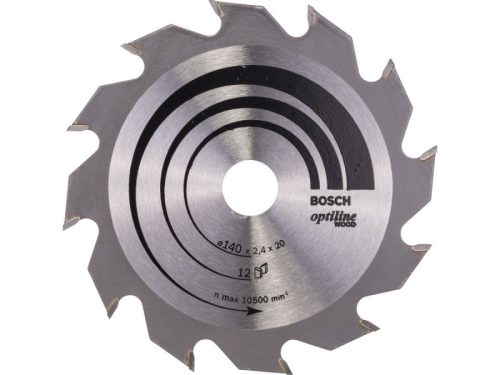 BOSCH Fűrésztárcsa fához 140 x 20/12,7 x 2,4 mm / 12T Optiline Wood ATB 2608641168