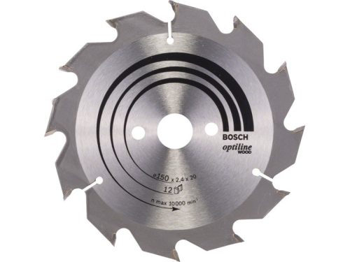 BOSCH Fűrésztárcsa fához 150 x 20/16 x 2,4 mm / 12T Optiline Wood ATB 2608641169