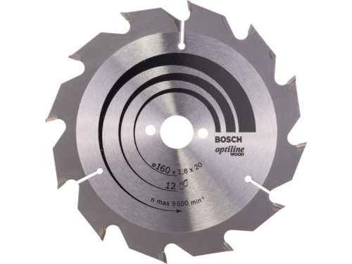 BOSCH Fűrésztárcsa fához 160 x 20/16 x 1,8 mm / 12T Optiline Wood ATB 2608641170