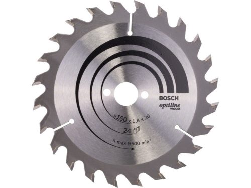 BOSCH Fűrésztárcsa fához 160 x 20/16 x 1,8 mm / 24T Optiline Wood ATB 2608641171