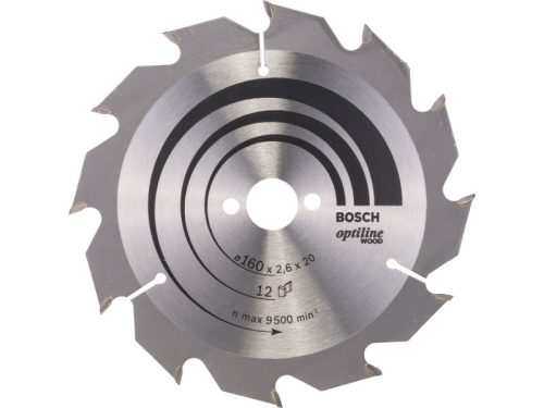 BOSCH Fűrésztárcsa fához 160 x 20/16 x 2,6 mm / 12T Optiline Wood ATB 2608641173