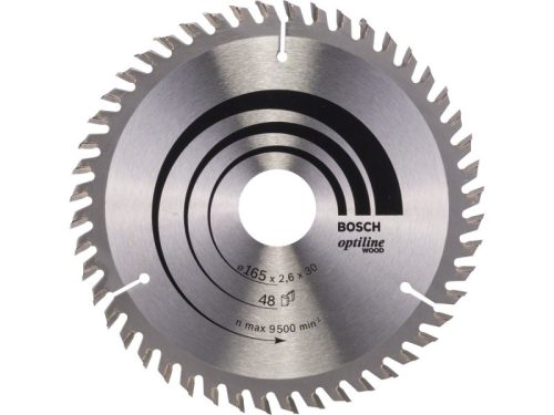 BOSCH Fűrésztárcsa fához 165 x 30/20 x 2,6 mm / 48T Optiline Wood ATB 2608641175