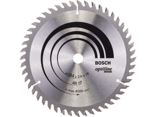 BOSCH Fűrésztárcsa fához 184 x 16 x 2,6 mm / 48T Optiline Wood ATB 2608641181