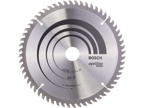 BOSCH Fűrésztárcsa fához 235 x 30/25 x 2,8 mm / 60T Optiline Wood ATB 2608641192