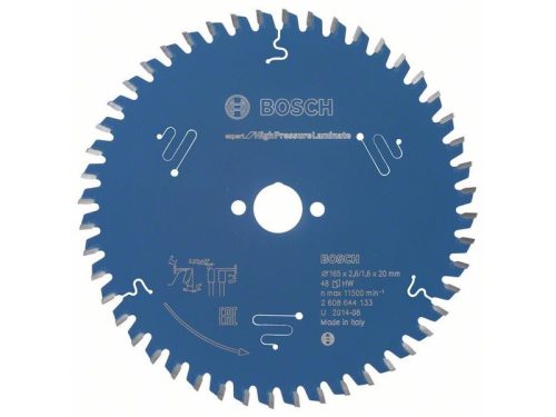 BOSCH Fűrészárcsa laminált lapokhoz 165 x 20 x 2,6 mm / 48T Expert for High Pressure Laminate 2608644133